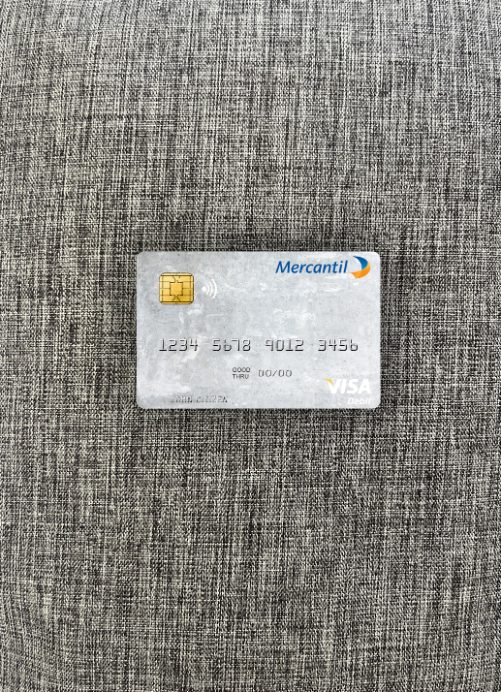 Download Venezuela Banco Mercantil visa debit card photolook front Photoshop template